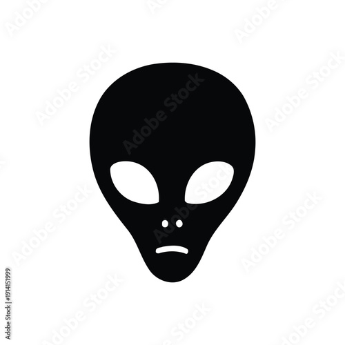 Alien Icon Vector Illustration, Extraterrestrial Character Symbol