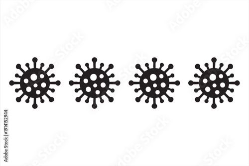 Virus and bacteria icons for microbiology and infection control