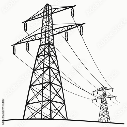Highly realistic of electricity transmission towers 1