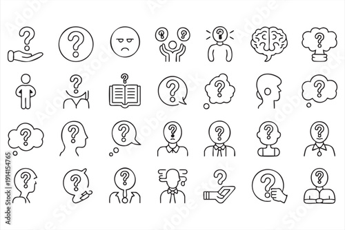 Problem solving pictograms with idea and guidance