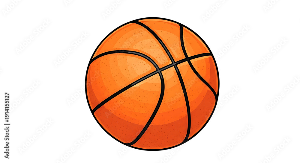 Fototapeta premium Basketball in Action: A vibrant, detailed illustration of a basketball, a symbol of sport and competition, perfect for conveying energy and athleticism.