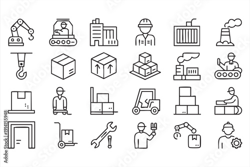 Industrial distribution outline graphics for cargo