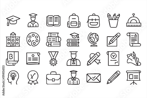 Academic learning symbol pack for university themes