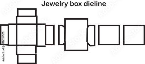 Jewelry Box Dieline Template for Luxury Small Product Packaging and Elegant Paper Box Construction