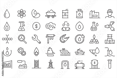 Factory and engineering outline symbols for web and mobile interfaces