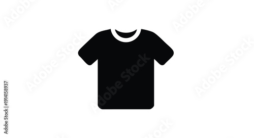 T Shirt Clothing Silhouette Icon Isolated on White Background