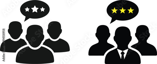 A group of people with ratings