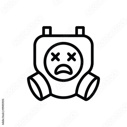Simple line drawing of a robot with a sad defeated expression