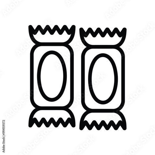 Two outlined chocolate bars with wrapper details simplistic line drawing