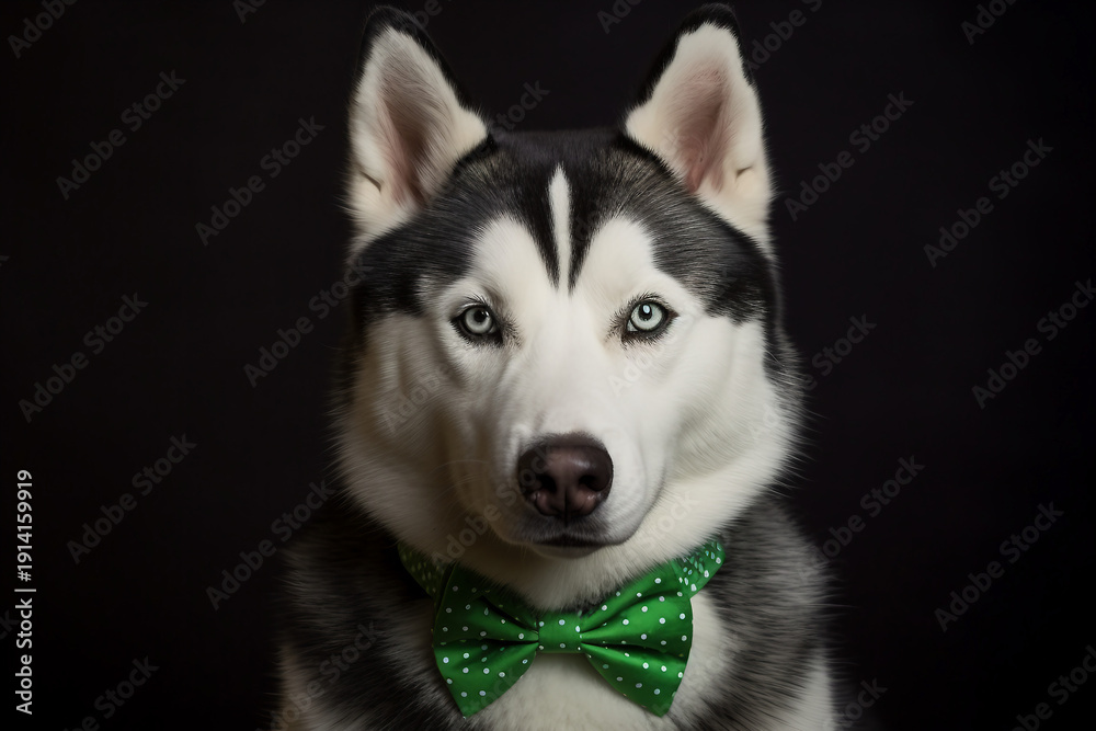 Obraz premium Saint Patrick's Day celebration season, Irish favorite holiday atmosphere funny dog pet, Generative AI picture