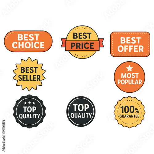 Best Seller, Best Price & Guarantee Badge Collection
