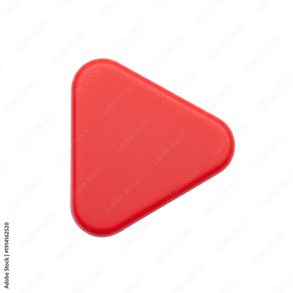Obraz premium Red play button isolated on black background