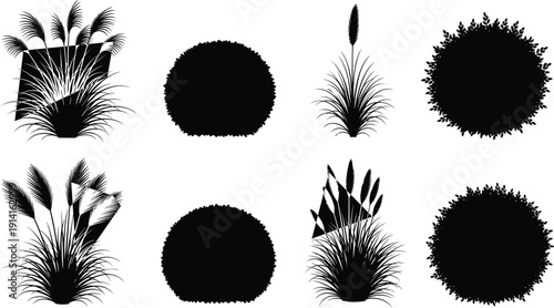 Black ferret silhouettes collection, various poses of mink weasel animals isolated on white background, wildlife vector illustration setBlack ferret silhouettes collection, various poses of mink wease