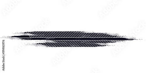 Grunge tire track, wheel braking marks. Truck, car or motorcycle tread pattern silhouette. Auto race, motorsport, speed racing design element. vector eps10