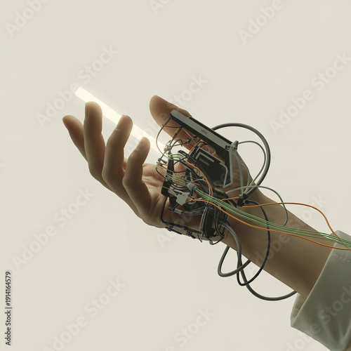 Wallpaper Mural Advanced Motion Capture Data Glove for Virtual Reality Tracking and Futuristic Cybernetic Robotic Hand Gesture Control Tech Torontodigital.ca