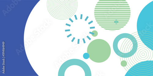 Abstract geometric blue and dark navy color background with circle shape. Vector, illustration Modern blue abstract background, the look of stainless steel, circular lines on a blue background