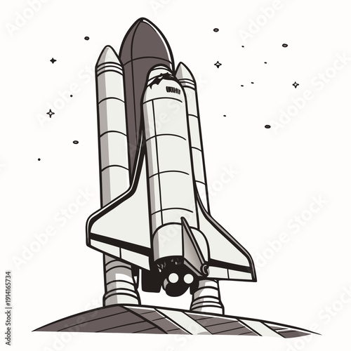 Space Shuttle on Launchpad rocket spacecraft