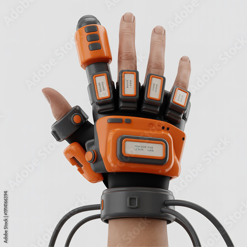 Wallpaper Mural Advanced Motion Capture Data Glove for Virtual Reality Tracking and Futuristic Cybernetic Robotic Hand Gesture Control Tech Torontodigital.ca
