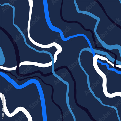 Abstract Hand Drawing Wavy Liquid Stripes Seamless Vector Pattern Isolated Background