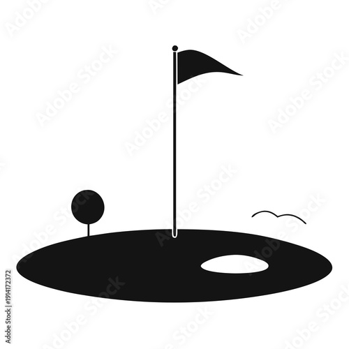 Golf course hole illustration