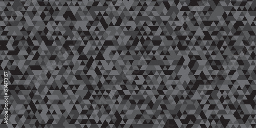 Vector abstract geometric black and gray low polygon triangle paper wallpaper. origami paper background. gradient grid creative digital business triangular low textile design.