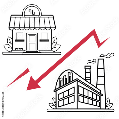 Factory declining small business industrial building