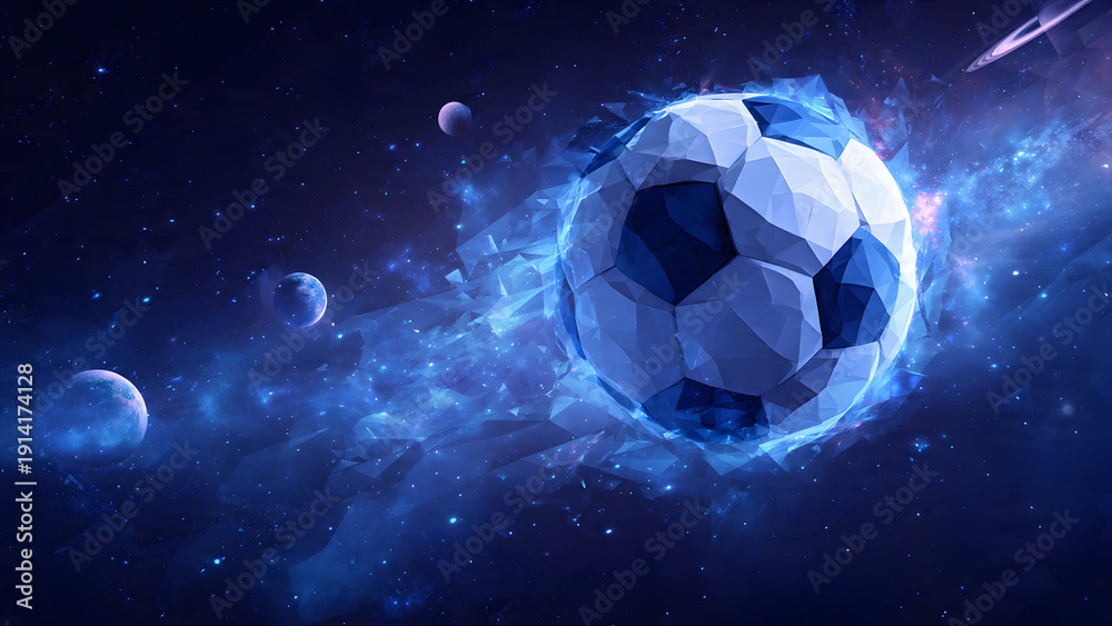 Naklejka premium Starlight Piercing - Illuminated Soccer Ball Minimalist Vector