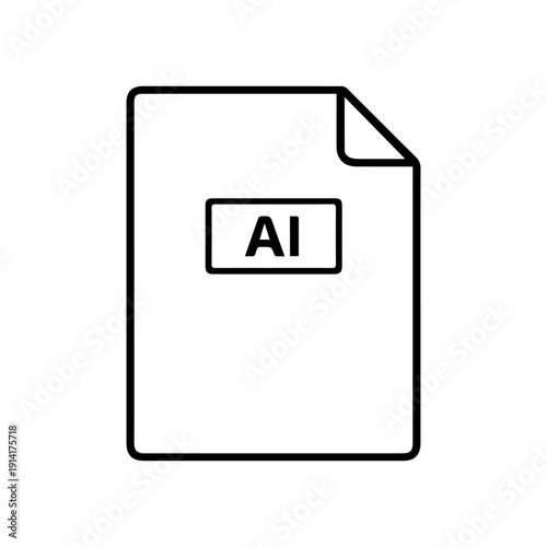 AI File line icon vector on a white background
Vector line icon on a white background