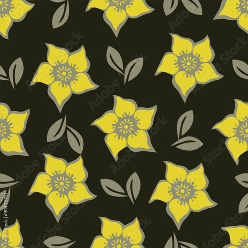 Wallpaper Mural seamless floral pattern Torontodigital.ca