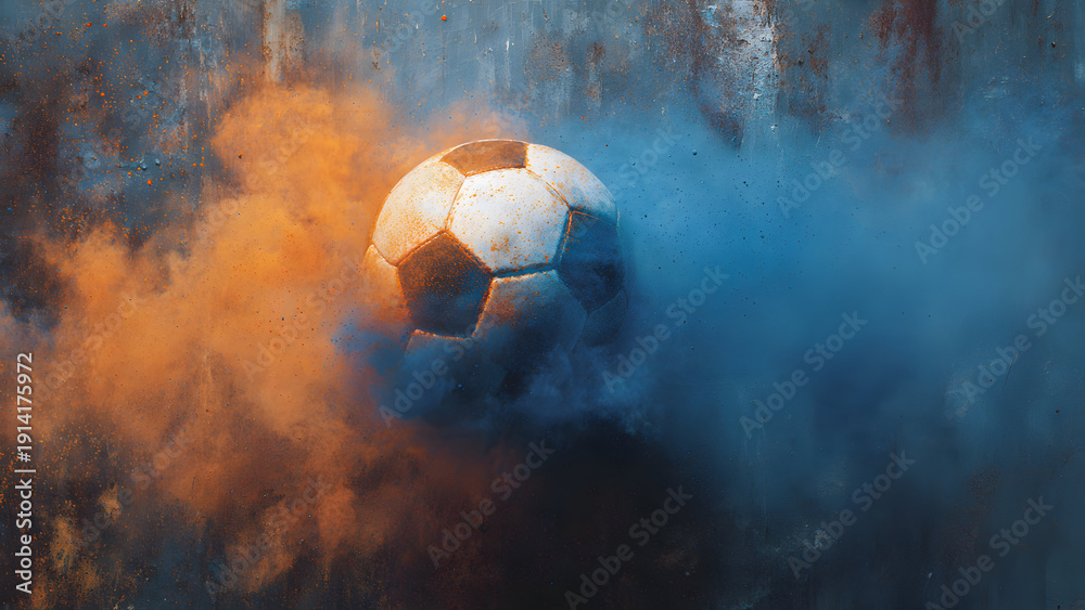 Fototapeta premium Aged Canvas Football Template with Defensive Formations and Ripped Edges