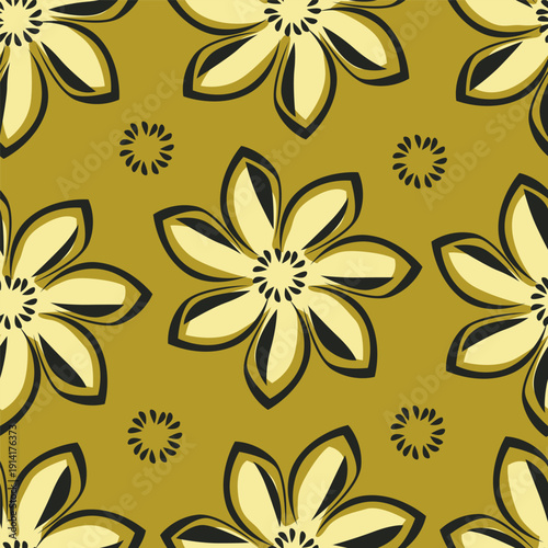 Wallpaper Mural seamless floral pattern Torontodigital.ca