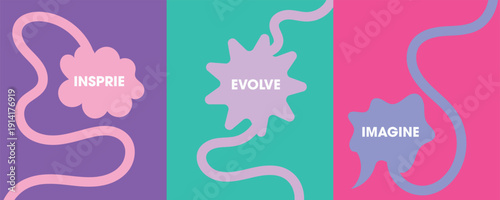 Vibrant sperm cells on colorful backgrounds