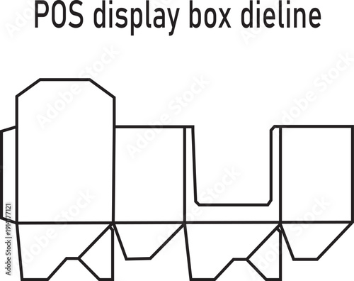 Professional POS Display Box Dieline Vector Template for Retail Product Presentation and Cardboard Countertop Showroom Design