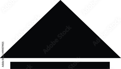 Black triangle pointing up with horizontal bar below up arrow symbol geometric symbol