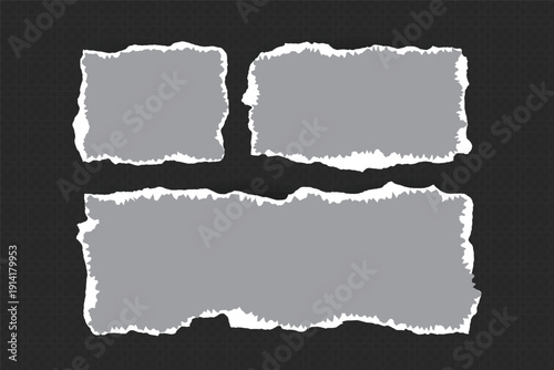 Realistic Torn White Paper Texture with Ripped Edges on Transparent Background