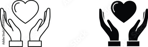 A pair of hands holding a heart in a symbolic gesture of love