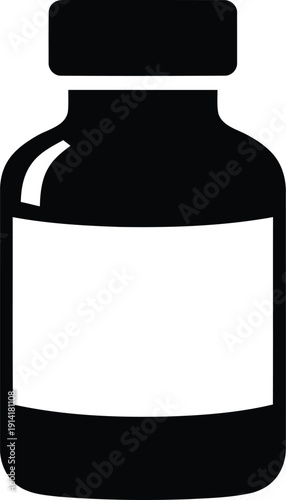 Bottle with a label for product packaging design. illustration of a glass bottle for branding