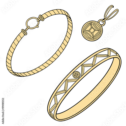 Gold bracelets and pendant with leaf jewelry leaf gold jewelry