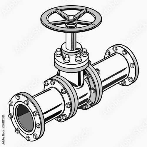 Industrial pipeline valve with wheel handle 1