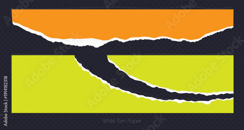 Realistic Torn White Paper Texture with Ripped Edges on Transparent Background