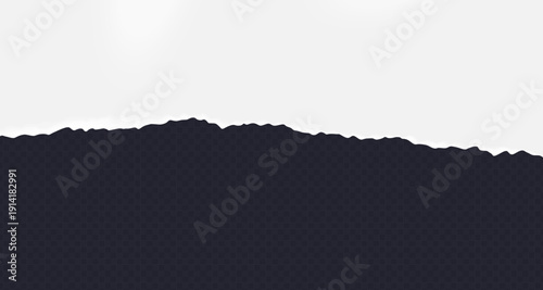 Realistic Torn White Paper Texture with Ripped Edges on Transparent Background