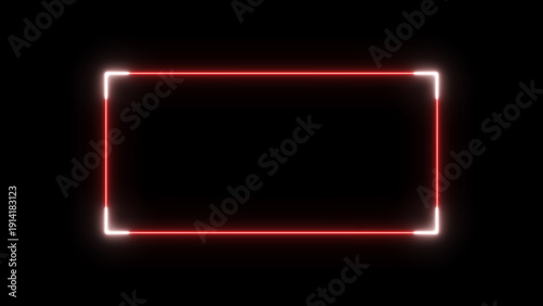 Billede på lærred Live streaming glowing neon frame isolated on black background