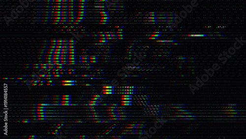 VHS Glitch Screen Effect. Abstract Technology Background