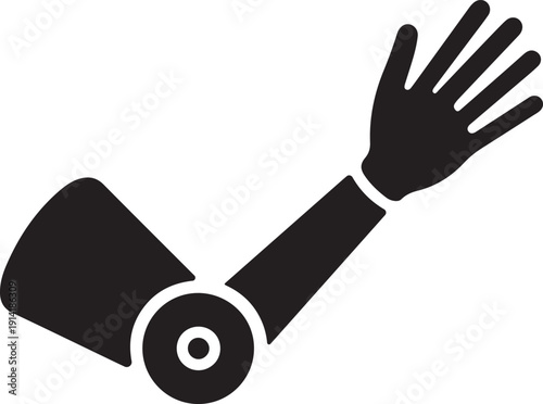 Prosthetic Arm Icon Bionic Limb and Artificial Hand Silhouette for Medical Technology
