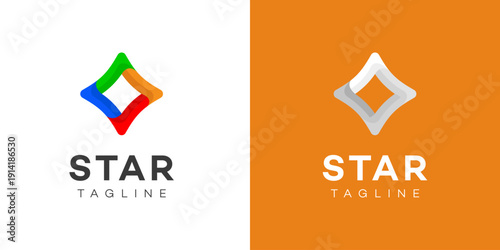 Modern Star Logo Design  Colorful and Monochrome Branding