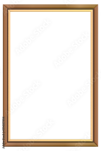 Wooden Picture Frame Isolated on White Background
