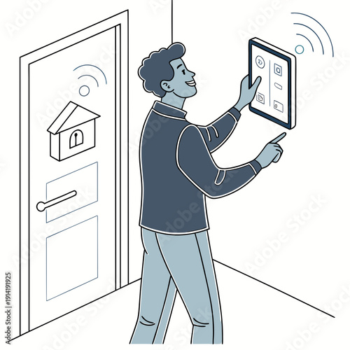 Person Using Smart Home Device for Automated Living, Embracing Technology and Convenience