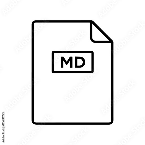 Foto MD Document line icon vector on a white background
Vector line icon on a white b