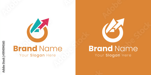 Foto Dynamic growth arrow business brand identity logo design