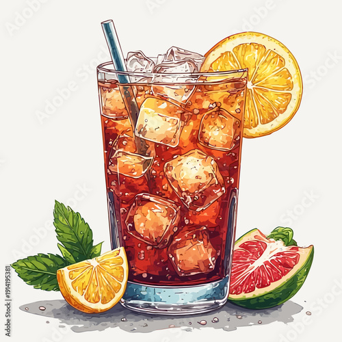 cocktail drink with ice very cool